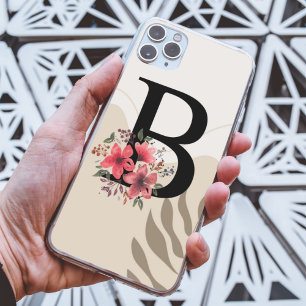 Botanical Boho Retro  With Name 1st Capital B iPhone 16 Case