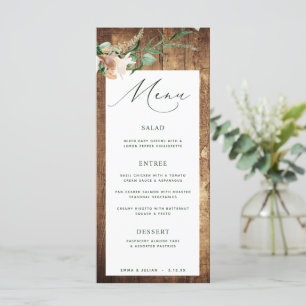 Botanical Boho Rustic Farmhouse Barn Wedding Menu