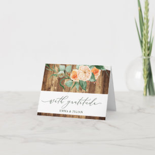 Botanical Boho Rustic Personalised Barn Wedding Thank You Card