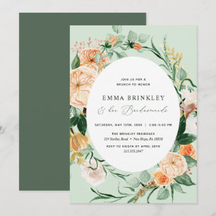 Botanical Boho Sage Bridesmaids Luncheon Brunch Invitation