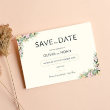 Botanical boho wedding save the date