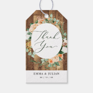 Botanical Boho Wood Greenery Modern Floral Favour Gift Tags