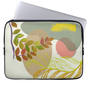 Botanical Boho Yellow Green Laptop Sleeve