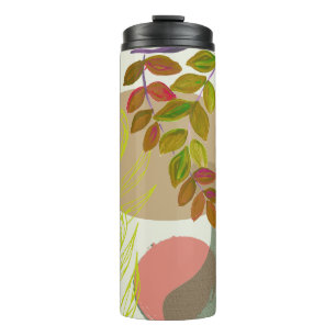 Botanical Boho Yellow Green Thermal Tumbler