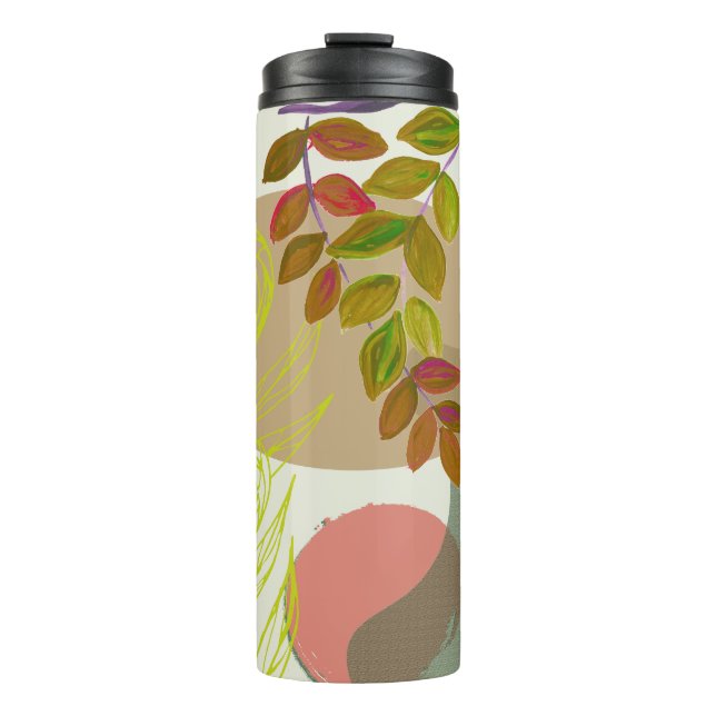 Botanical Boho Yellow Green Thermal Tumbler (Front)