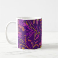 Botanical Bold Floral Pattern in Dark Purple