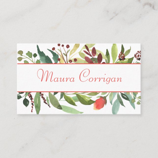 Botanical Border Business Card (Front)