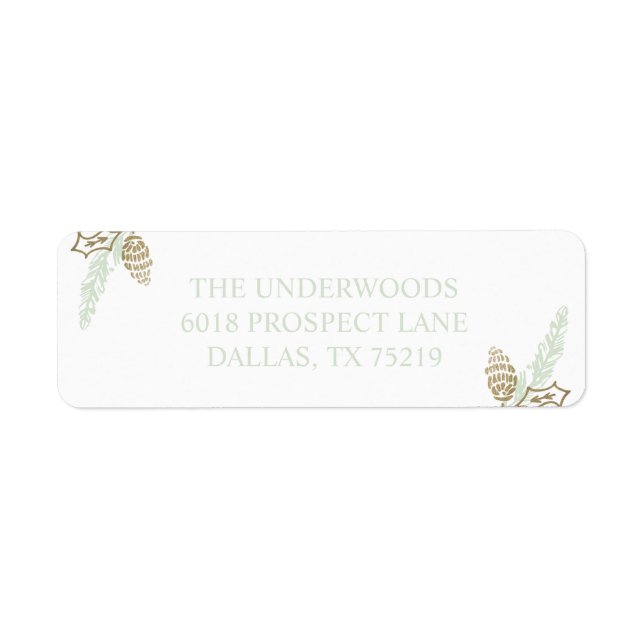 Botanical Bouquet Holiday Return Address Label (Front)