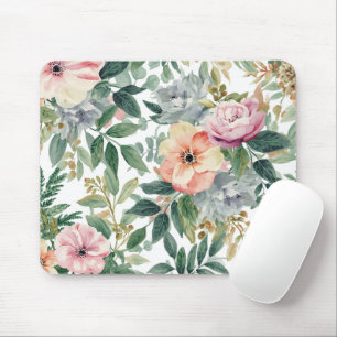 Botanical Bouquet Watercolor Eucalyptus Leaves Mouse Mat