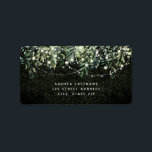 Botanical Boxwood Wedding Greenery Lights Wedding Label<br><div class="desc">Botanical greenery design with string lights at top over boxwood background with white text.</div>