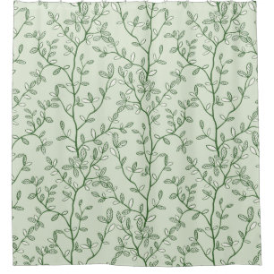 Botanical Branch Pattern-Nature-Inspired Decor Shower Curtain