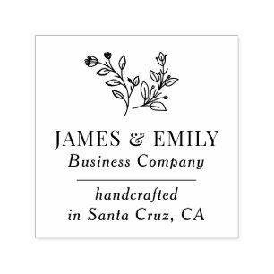 Botanical Branches Leaves Couple Business Company Self-inking Stamp