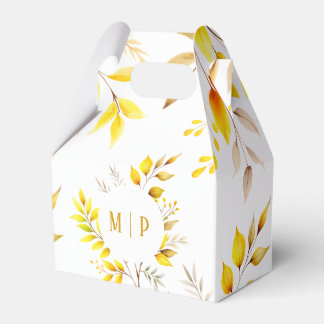 Botanical Branches watercolor theme Yellow colours Favour Box
