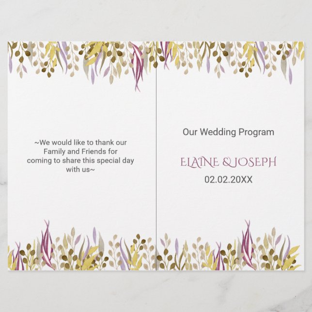 Botanical Branches Wedding (Front)