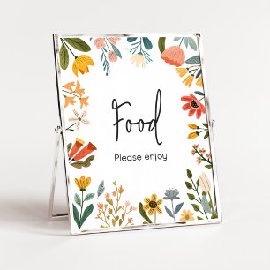 Botanical Bright Wildflower Baby Shower Food Poster