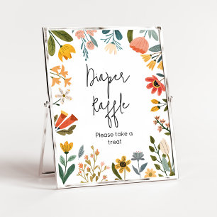 Botanical Bright Wildflower Diaper Raffle Poster