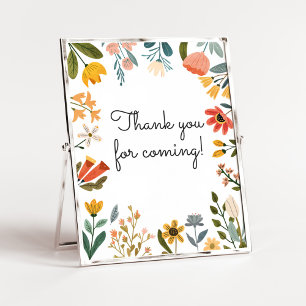 Botanical Bright Wildflower Thank you for Coming Poster
