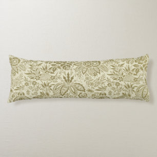 Botanical Brocade Toile Floral Green Sage Pattern Body Cushion
