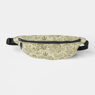 Botanical Brocade Toile Floral Green Sage Pattern Bum Bags