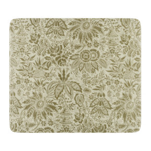 Botanical Brocade Toile Floral Green Sage Pattern Cutting Board