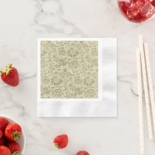 Botanical Brocade Toile Floral Green Sage Pattern Napkin