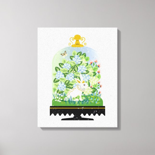 Botanical Bunny Rabbit Cloche 1  Canvas Print (Front)