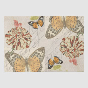 Botanical Butterfly Collage Tissue Paper