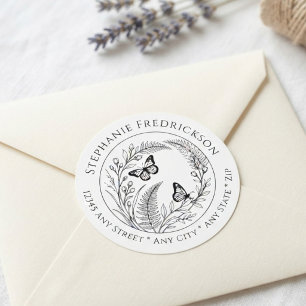 Botanical Butterfly Return Address