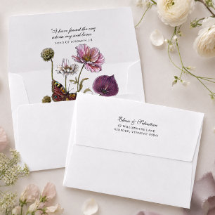 Botanical Butterfly Wedding Envelope and Scripture
