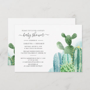 Botanical Cactus Plants Couples Baby Shower Invitation