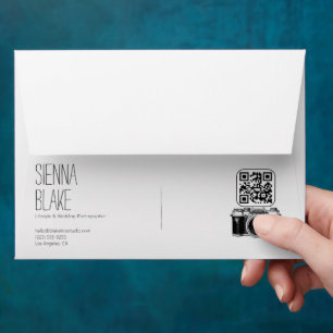 Botanical Camera Logo Photographer QR Code Envelope