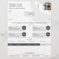 Botanical Camera Photographer Estimate Template