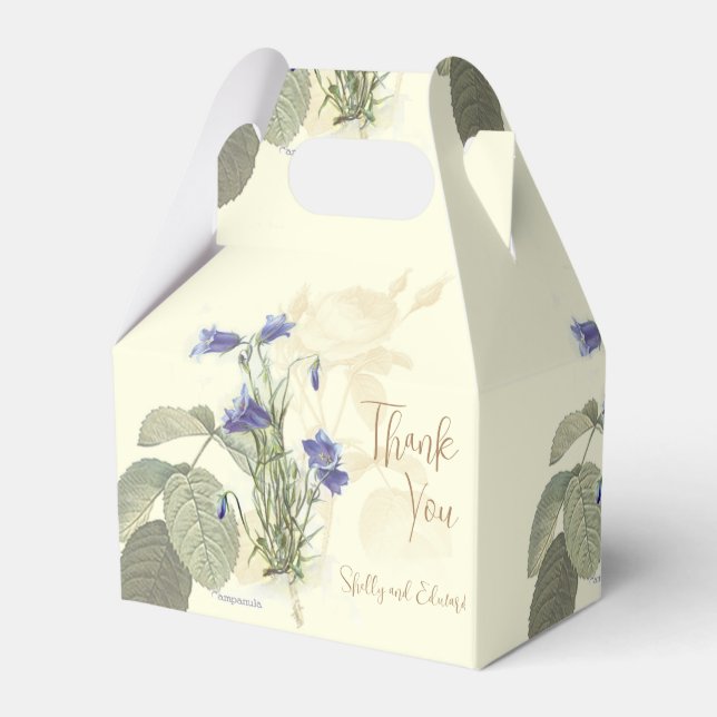 Botanical Campanula Wedding Favour Box (Front Side)