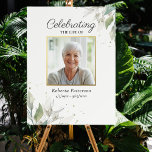 Botanical Celebration of Life Photo Funeral Poster<br><div class="desc">This beautiful memorial poster is perfect for greeting family friends as they enter your loved one's celebration of life. The design features a photo framed by pretty botanical leaves and 3 lines of customised text. Classic and simple - this template is so easy to personalise and will make a wonderful...</div>