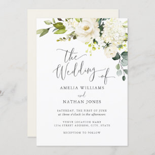 Botanical Champagne Watercolor Wedding Invitation