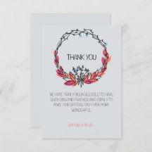 "Botanical Charm Thank You Card"