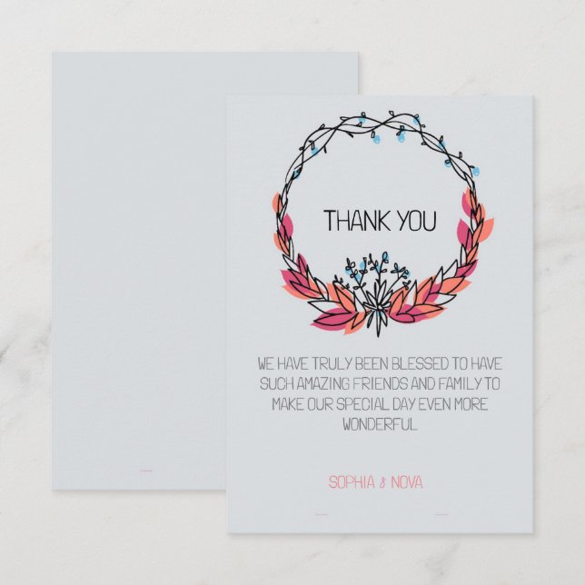 "Botanical Charm Thank You Card" Card (Front/Back)
