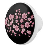 Botanical Cherry Blossom Falling Petals Ombré Art