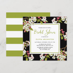 Botanical Cherry Blossoms Bridal Shower Invitation