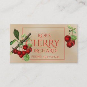 Botanical Cherry Stems Business Card