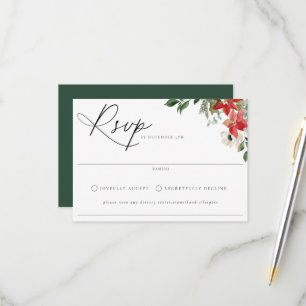 Botanical Chic Winter Wedding RSVP Card