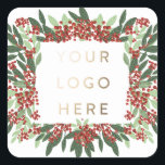 Botanical Christmas Business Custom Logo Envelope Square Sticker<br><div class="desc">*Swop out the text for your business LOGO _____________________________ ***this design is part of a collection*** 🌿✨ Introducing "Enchanted Evergreen Elegance: A Botanical Christmas Holiday" collection! Embrace the magic of the season with my exquisite array of modern and elegant holiday delights, inspired by the timeless beauty of nature. Spread joy,...</div>