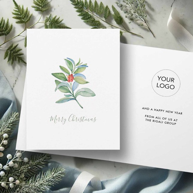 Botanical Christmas Cards in Watercolor (Botanical Christmas cards in watercolor shades of red and green by Victoria Grialiunas DoTellABelle)