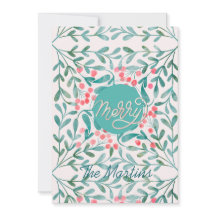 Botanical Christmas in Red and Green Hand-lettered