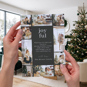 Botanical Christmas Personalised 10 Photo Collage Holiday Card