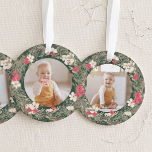 botanical christmas wreath 1st keepsake photos ornament