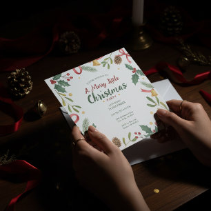 Botanical Christmas Wreath Frame Invitation