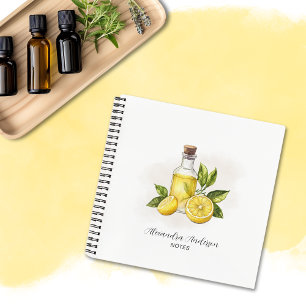 Botanical Citrus Lemon Essential Oils Watercolor Notebook