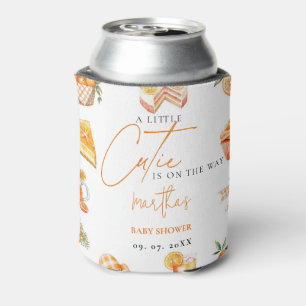 Botanical citrus orange Cutie Summer Baby Shower Can Cooler