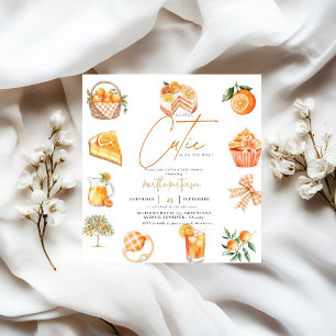 Botanical citrus orange Cutie Summer Baby Shower Invitation